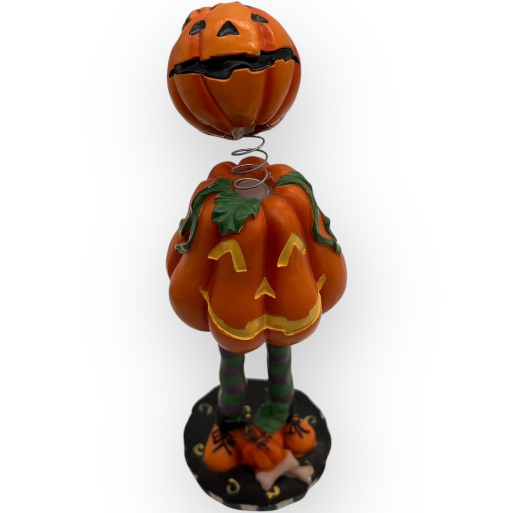 Halloween Bobble Head Jack-O-Lantern Pumpkin Figurine Bed Bath &‎ Beyond 8.5"